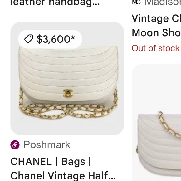 🥳Chanel flap handbag cream colored softest lamb! Authentic- - Picture 7 of 8